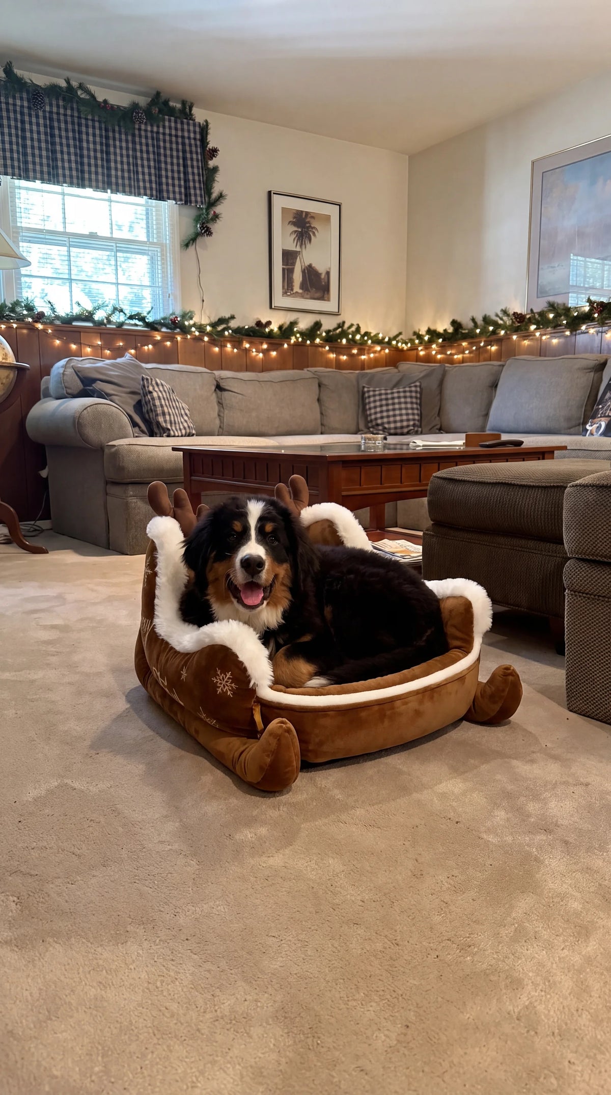Christmas sleigh pet bed