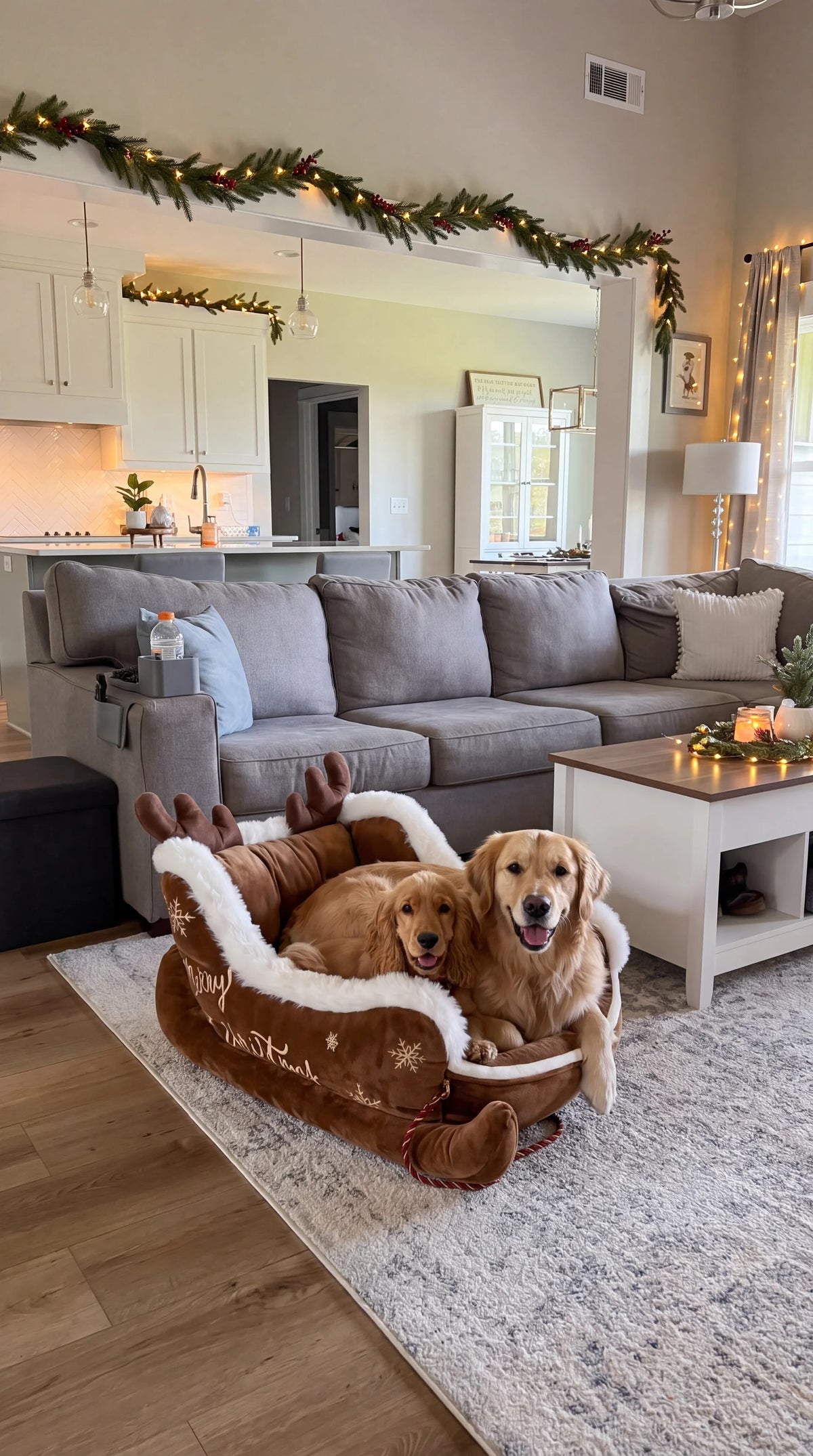 Christmas pet bed detail